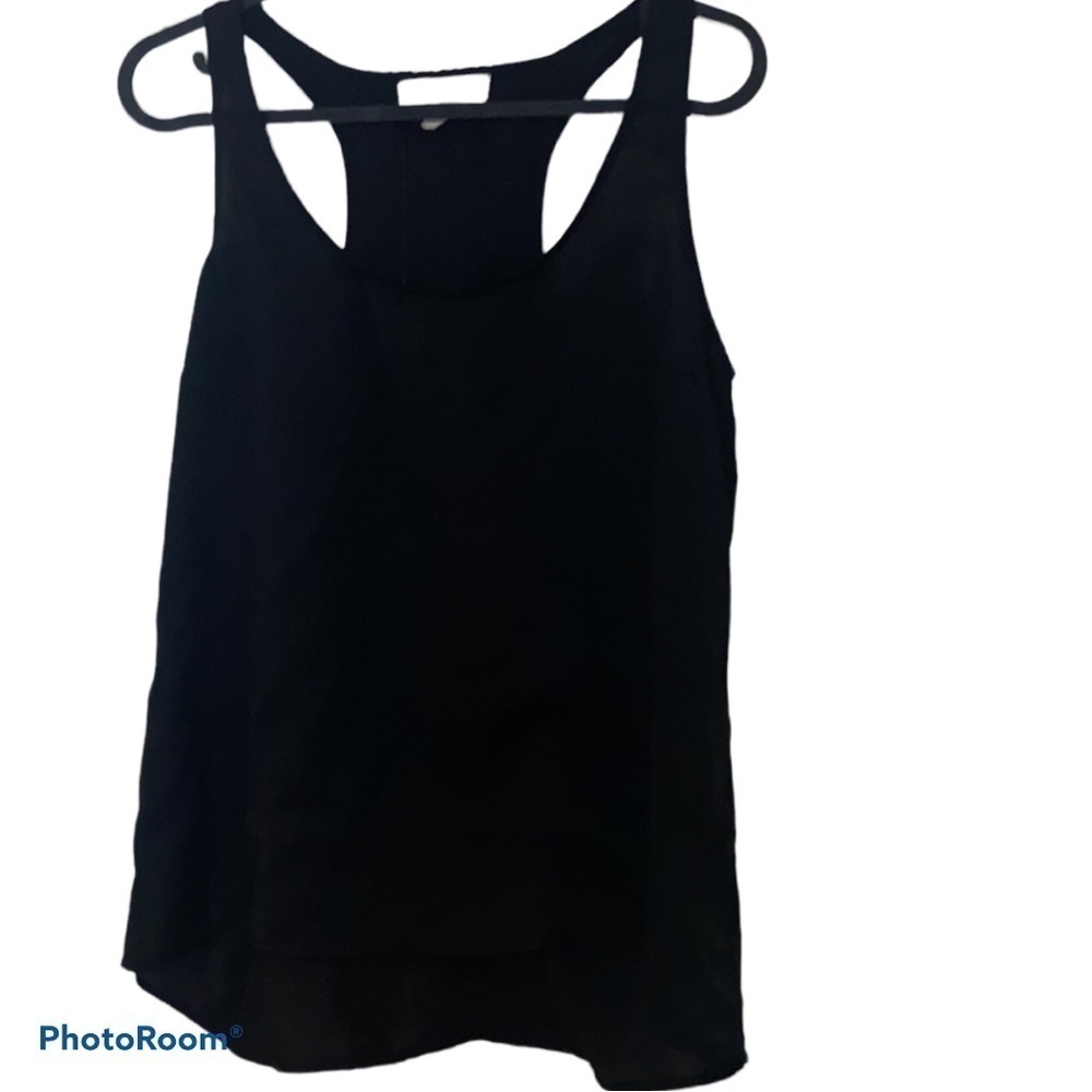 Forever 21 black racer back silky tank  top Sz S